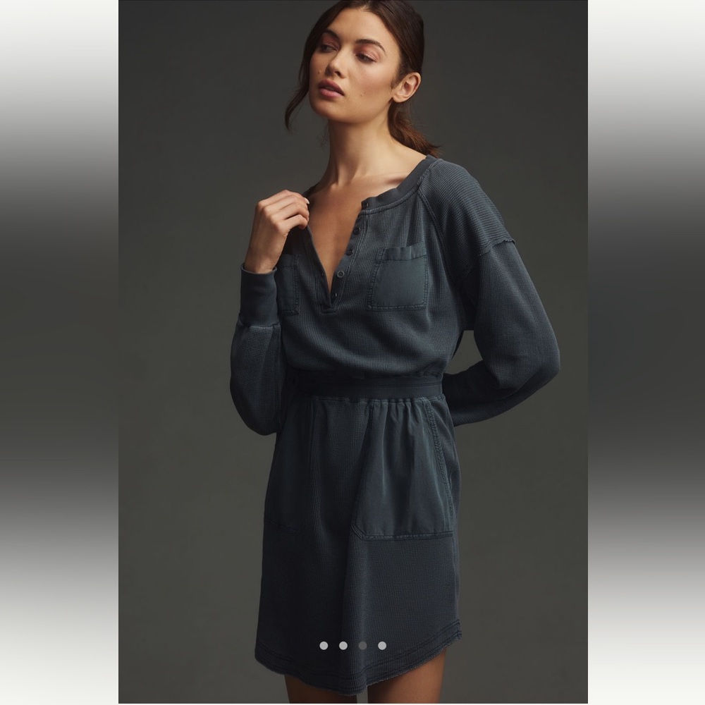 Anthropologie Dark Gray Everywhere Long Sleeve Dress